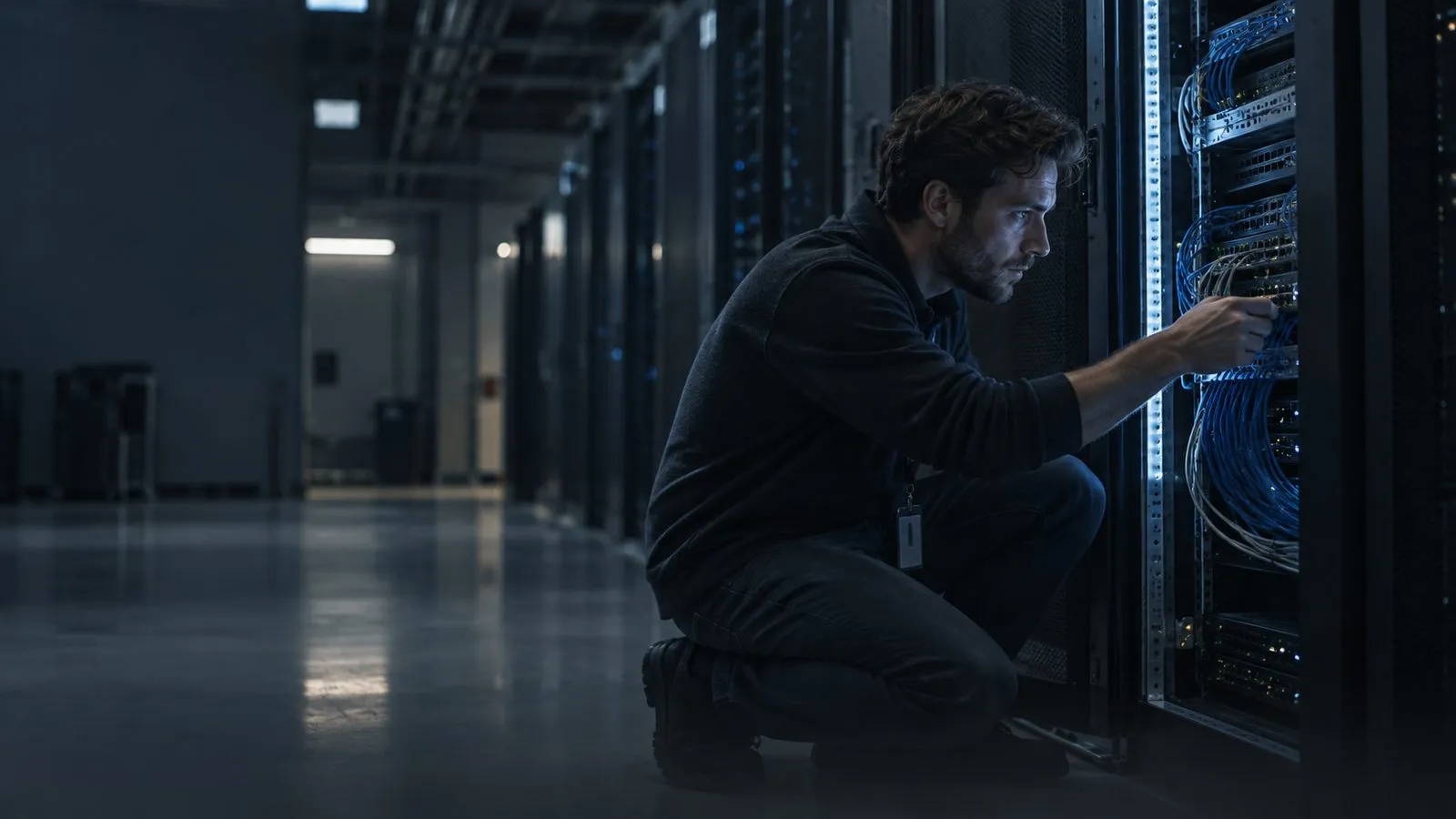A rack-level intake point in a client data hall