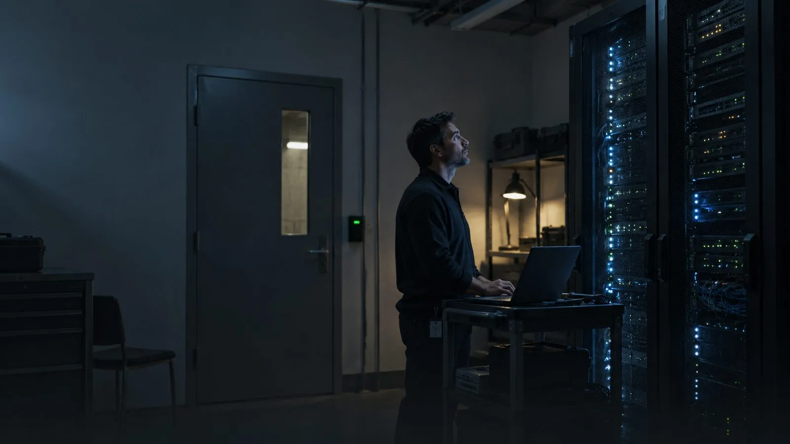 An air-gapped server room inside a client site